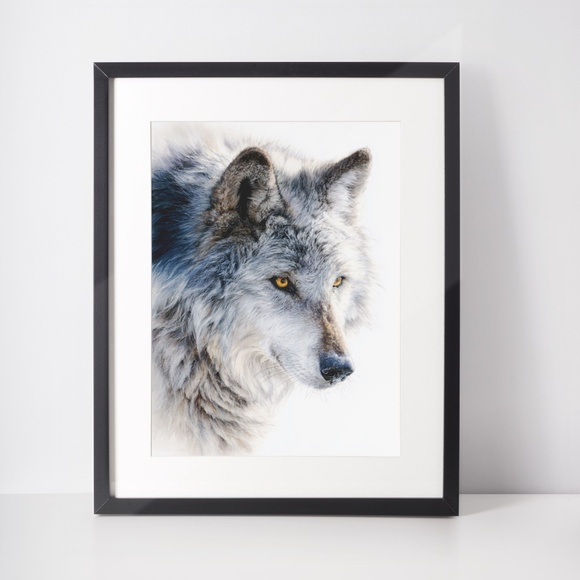 Watercolor Wolf with Mystical Aura Portrait Wall Art Print Poster, Unframed - Picture 3 of 6
